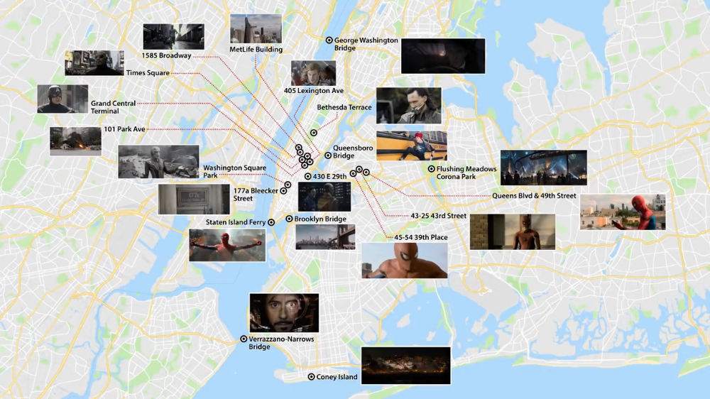 List of NYC Points of Interest Where Something Happened in the MCU Films According to “Vanity Fair”